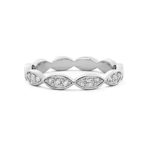 Diamond Twist Pattern Wedding Band With Rendering Size 9 