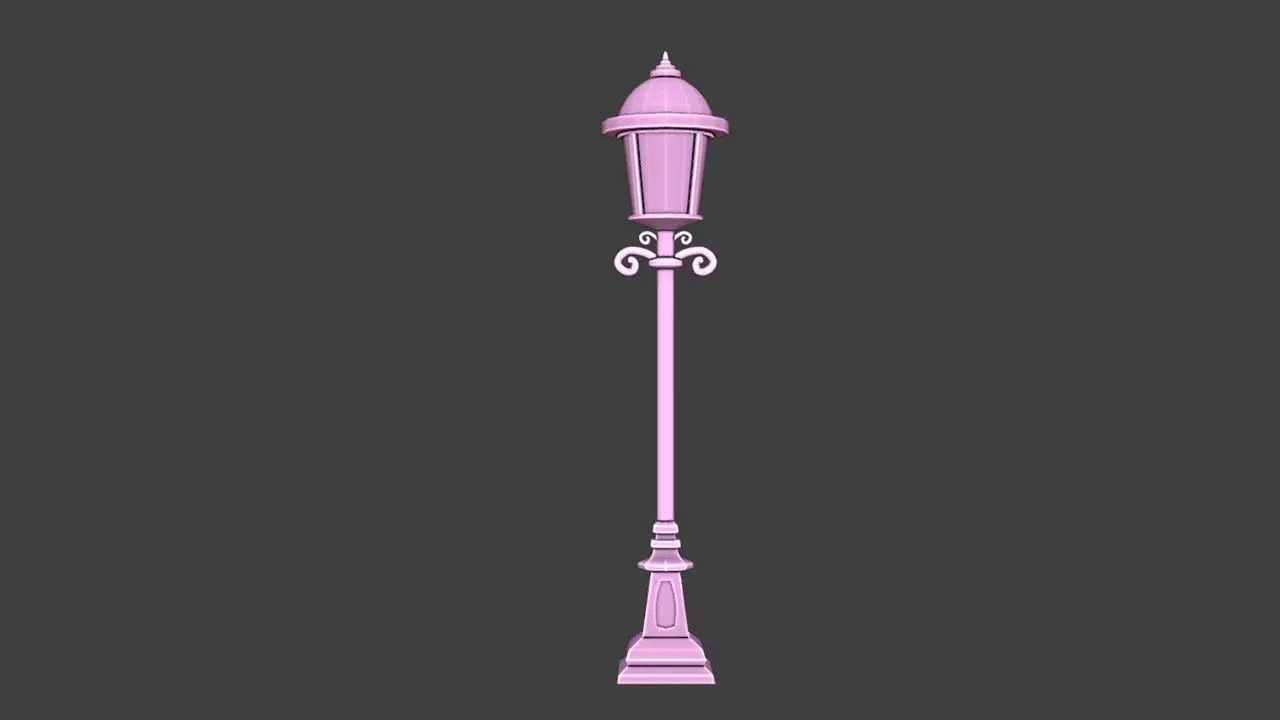 Stylized Vintage Street Lamp 3D Model Low-poly 3D model_3