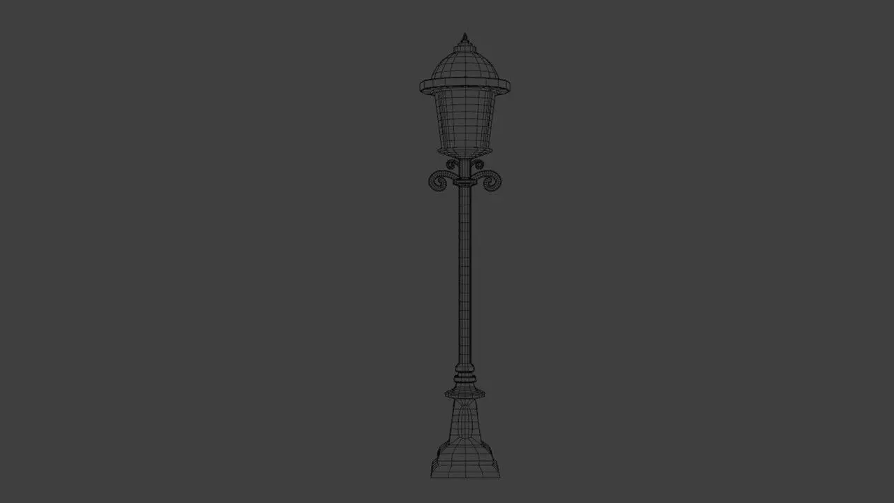 Stylized Vintage Street Lamp 3D Model Low-poly 3D model_4
