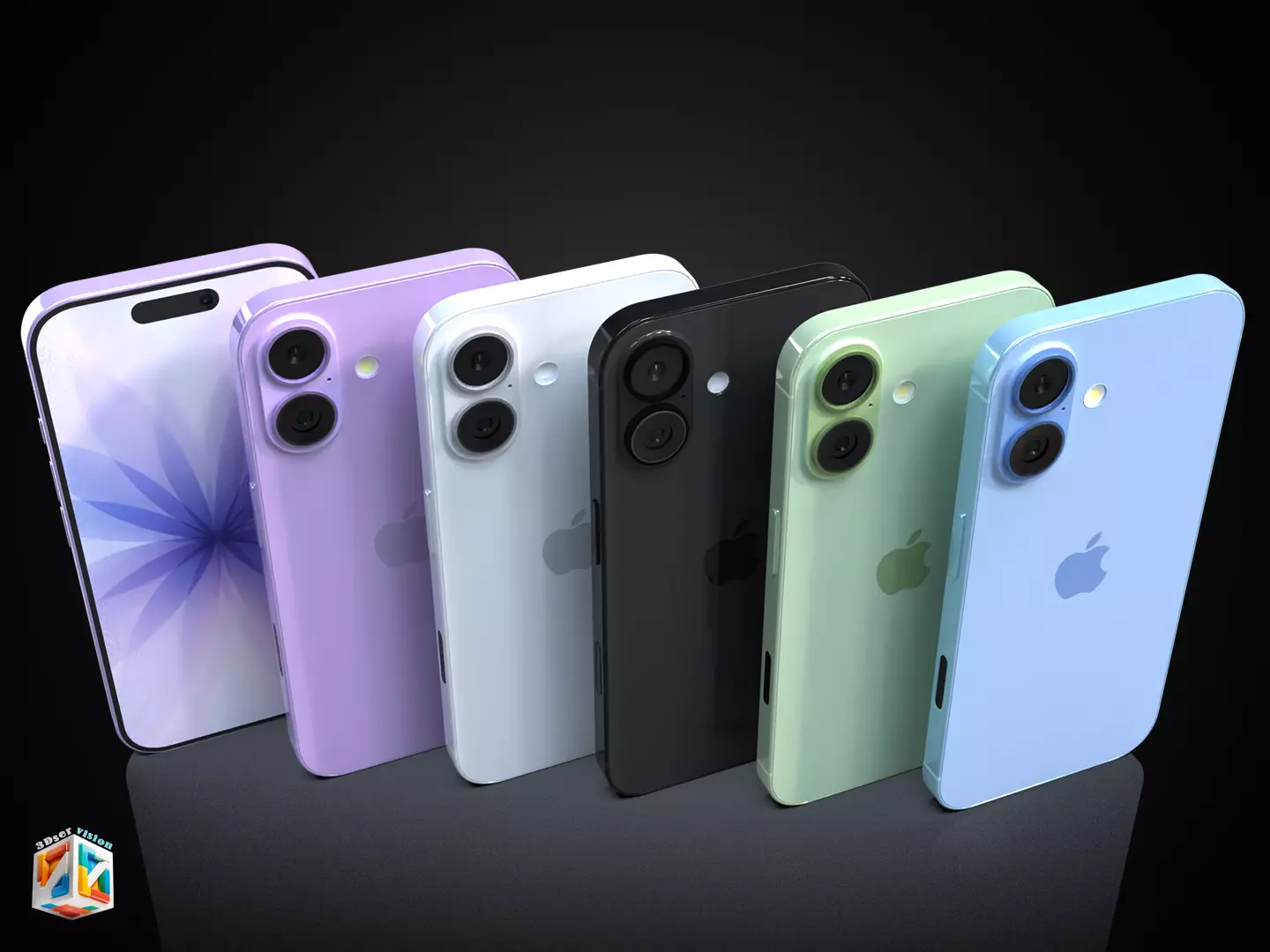 iPhone 17 full 4 Colors Bundle 3D model_25
