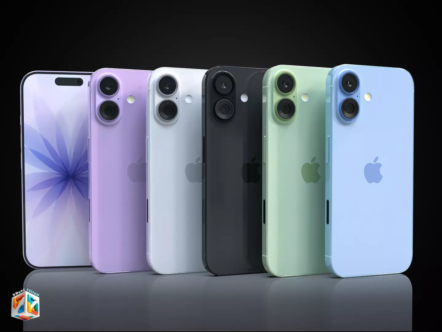 iPhone 17 full 4 Colors Bundle 3D model_28