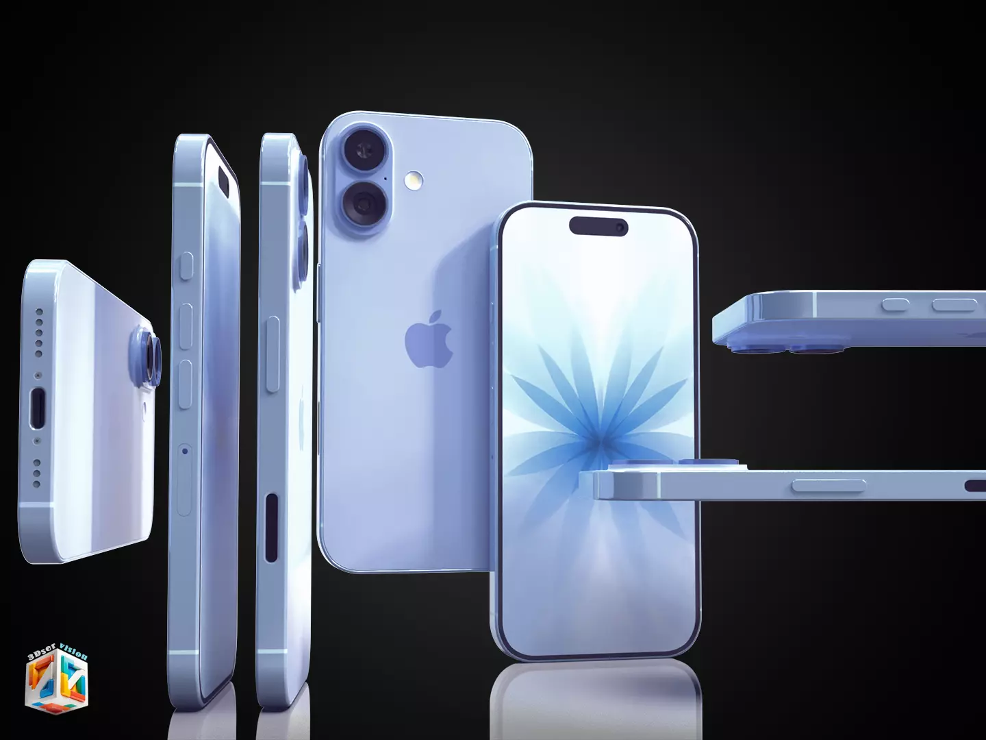 iPhone 17 full 4 Colors Bundle 3D model_6