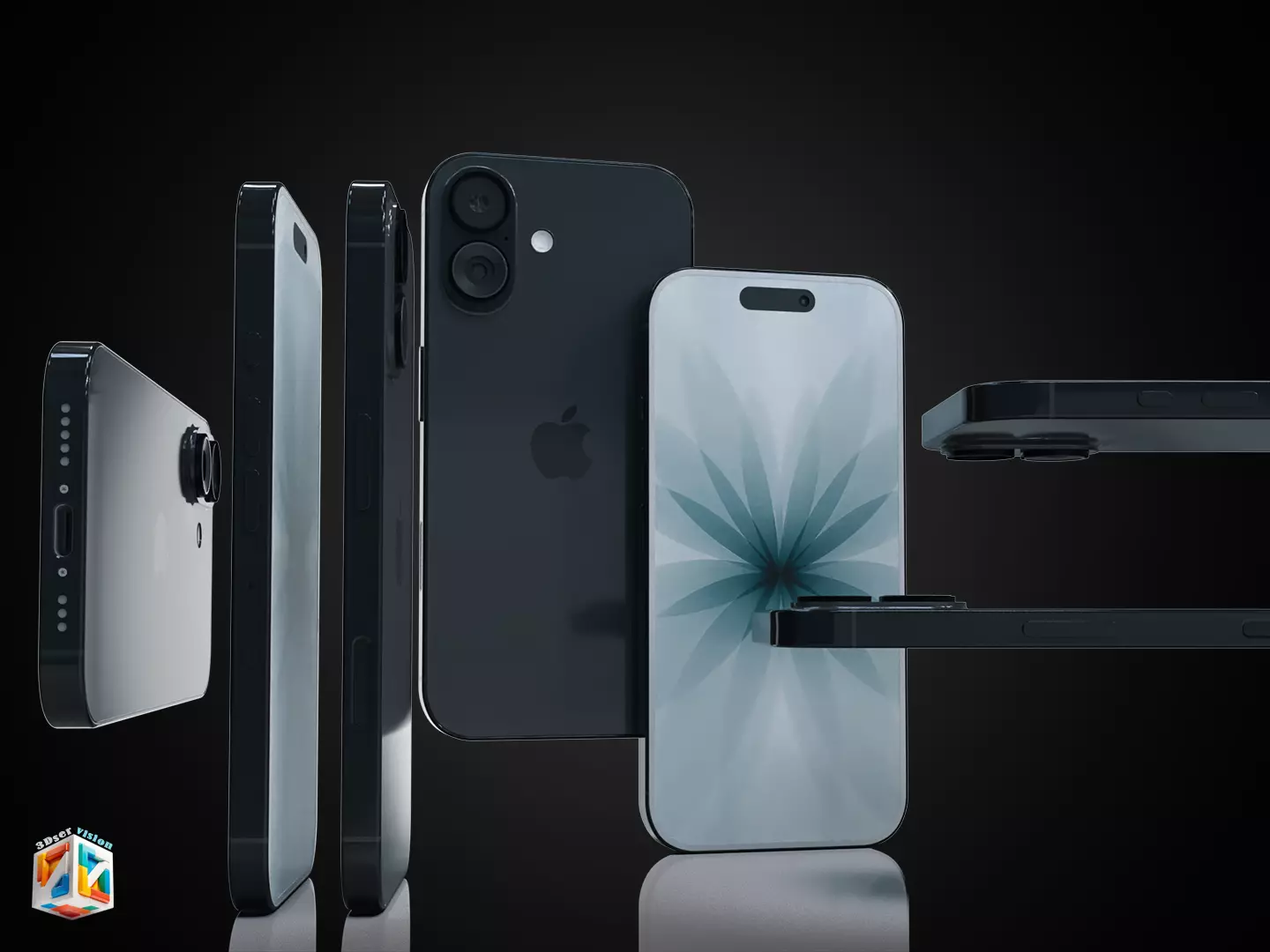 iPhone 17 full 4 Colors Bundle 3D model_5