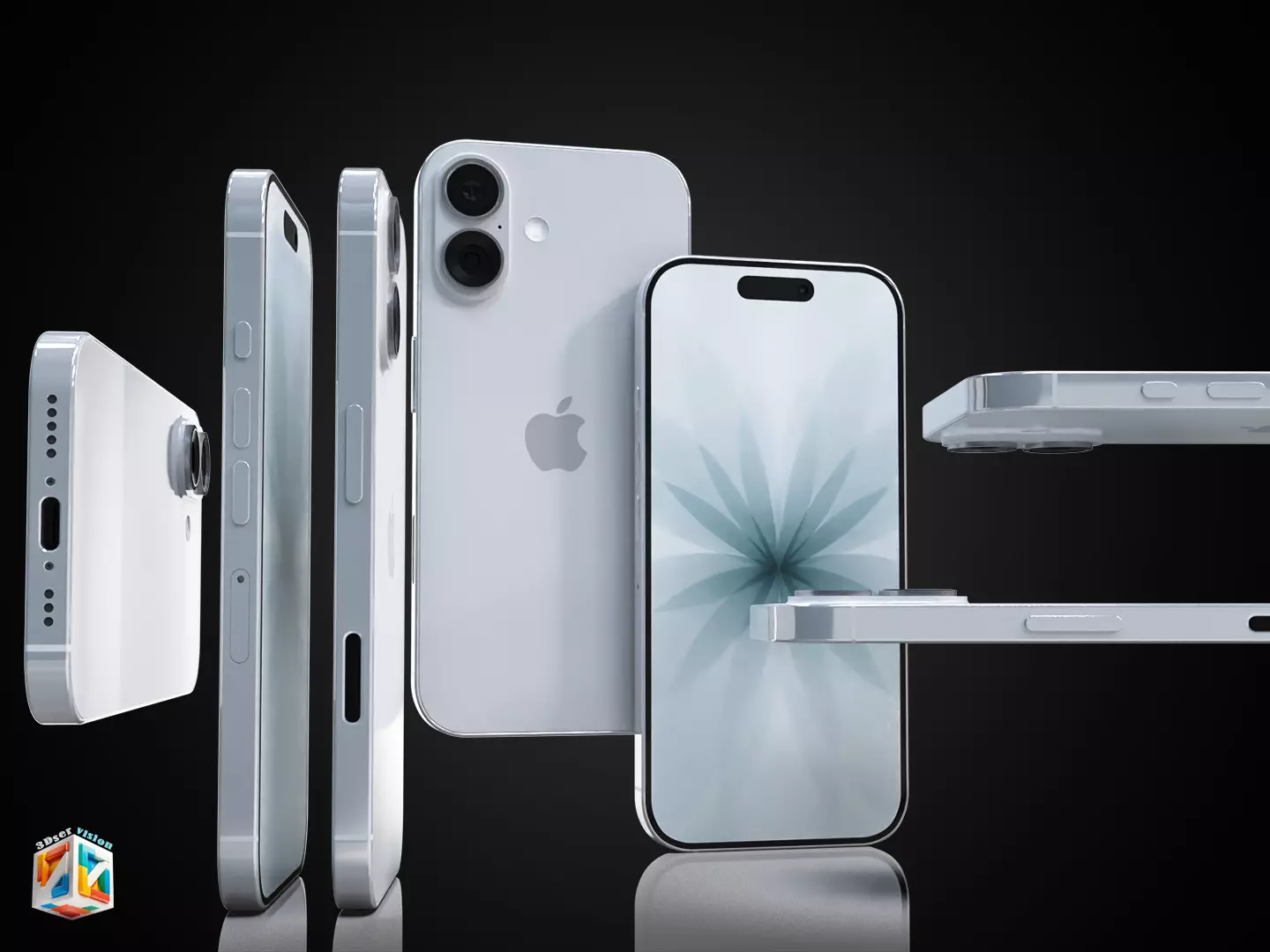 iPhone 17 full 4 Colors Bundle 3D model_9