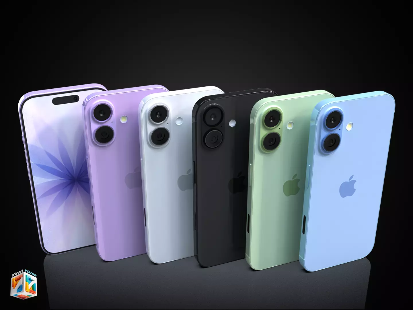 iPhone 17 full 4 Colors Bundle 3D model_27