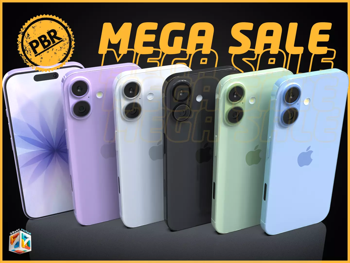 iPhone 17 full 4 Colors Bundle 3D model_0