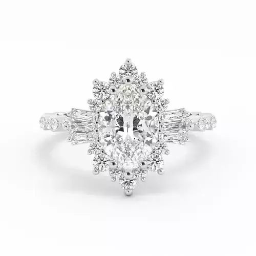 Vintage Style Diamond Engagement Ring With Rendering 3dm