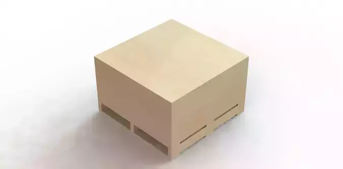 Box Wooden Pallet de Madeira com Caixa 3D model