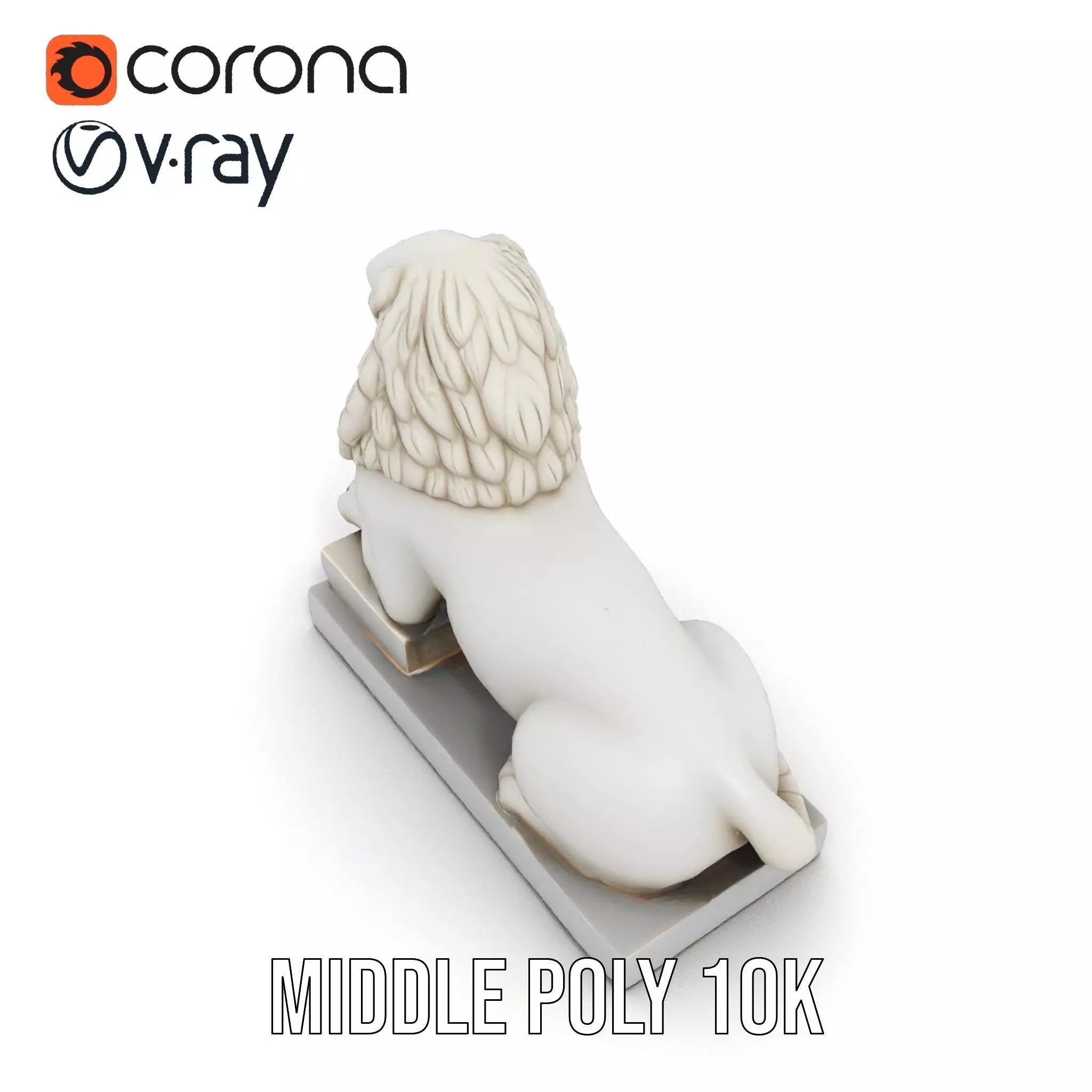 Elegant Marble Lion model pack Low-poly 3D model_21