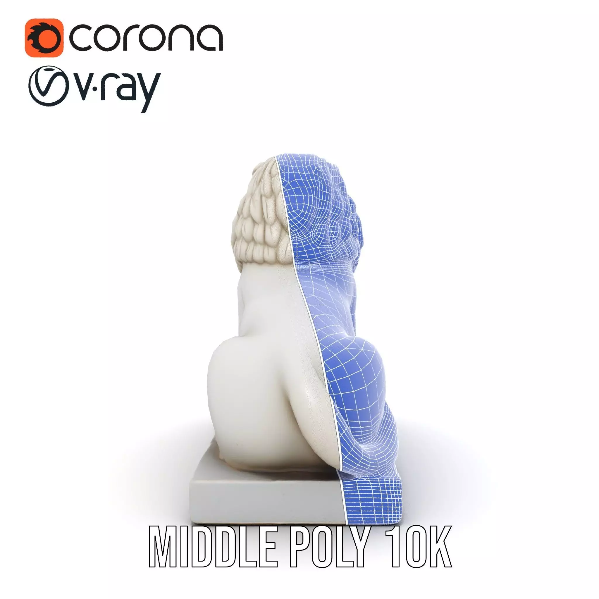 Elegant Marble Lion model pack Low-poly 3D model_24