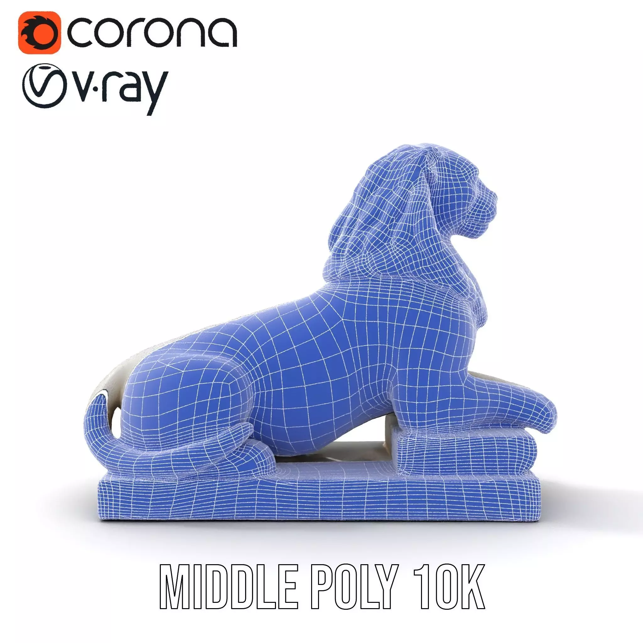 Elegant Marble Lion model pack Low-poly 3D model_30