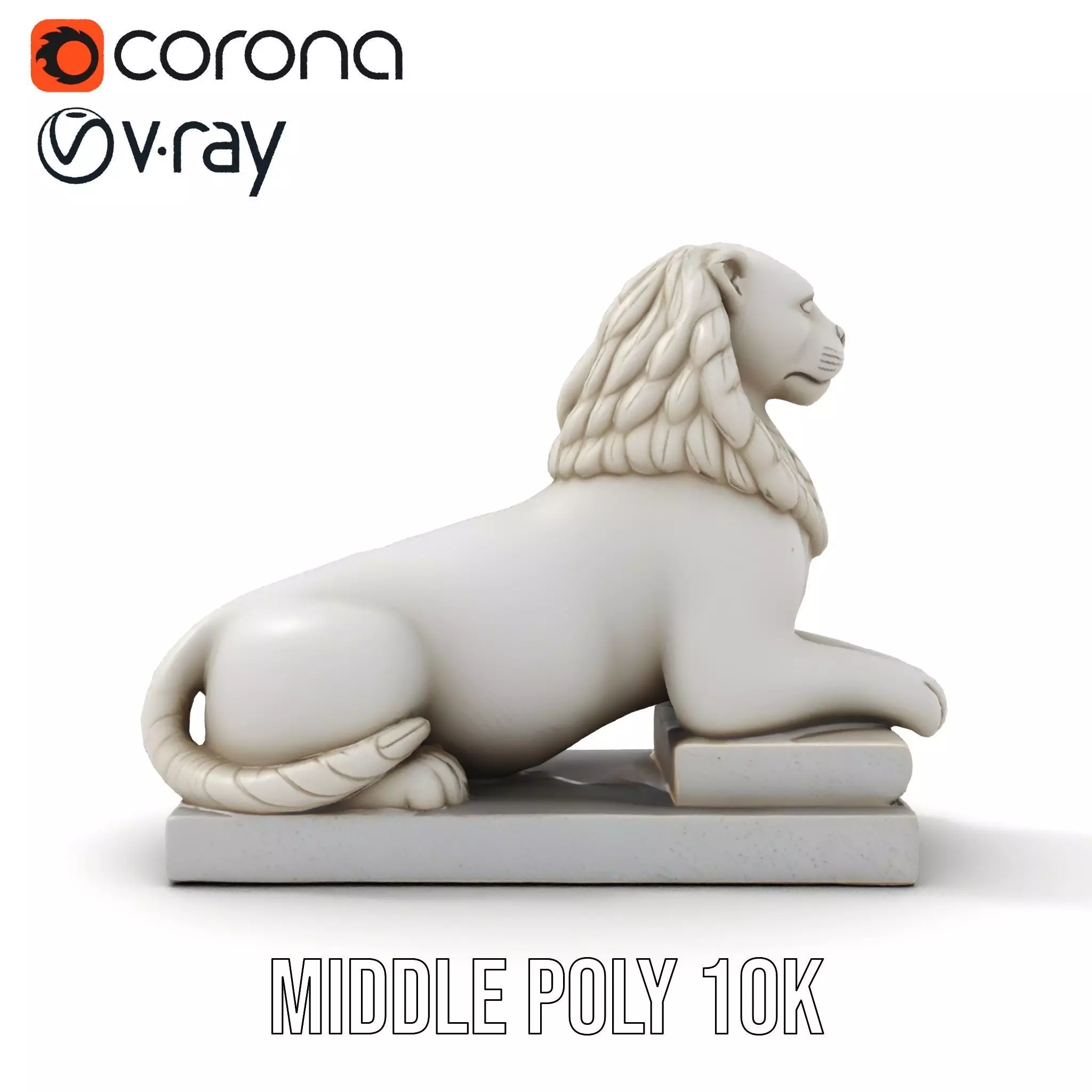 Elegant Marble Lion model pack Low-poly 3D model_19