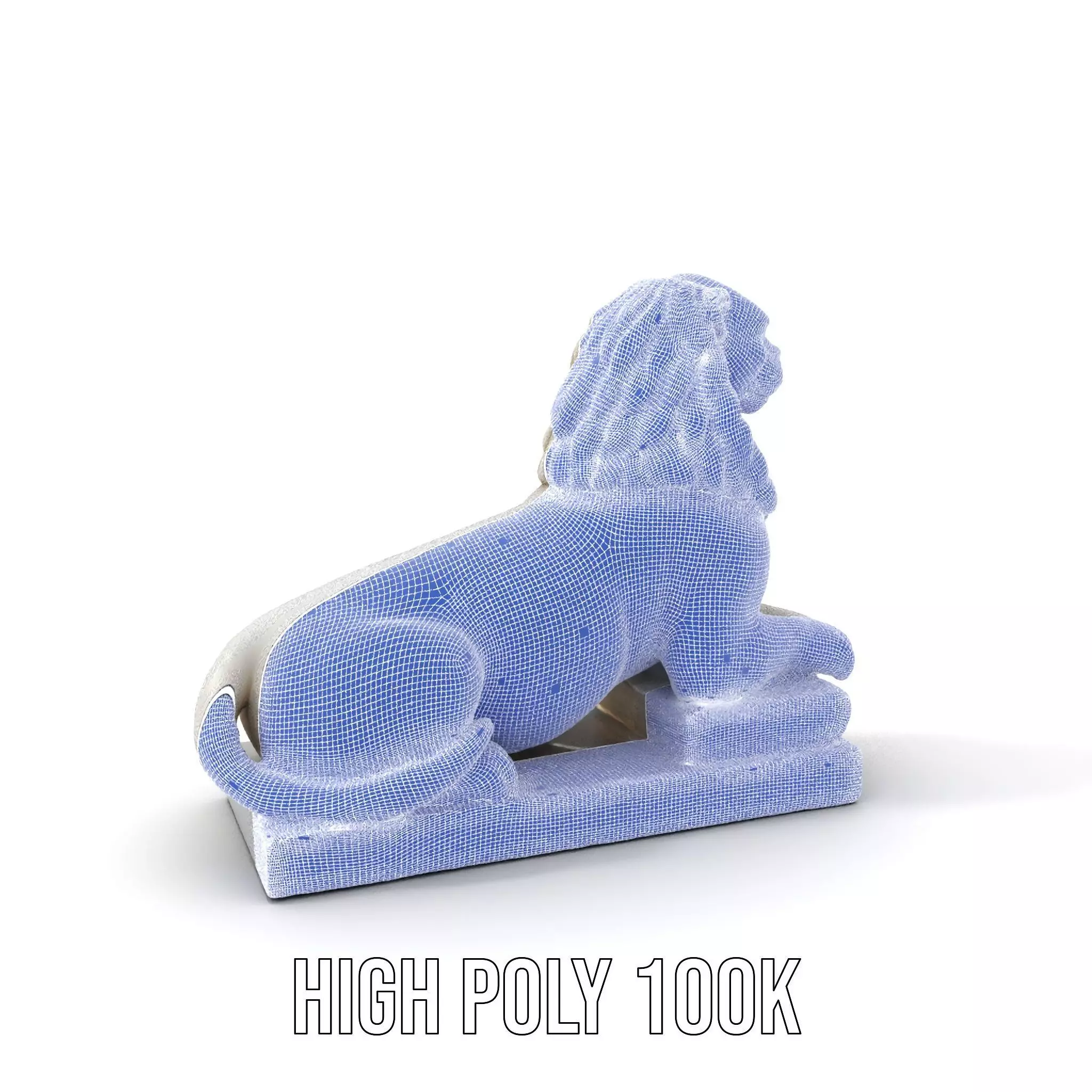 Elegant Marble Lion model pack Low-poly 3D model_5