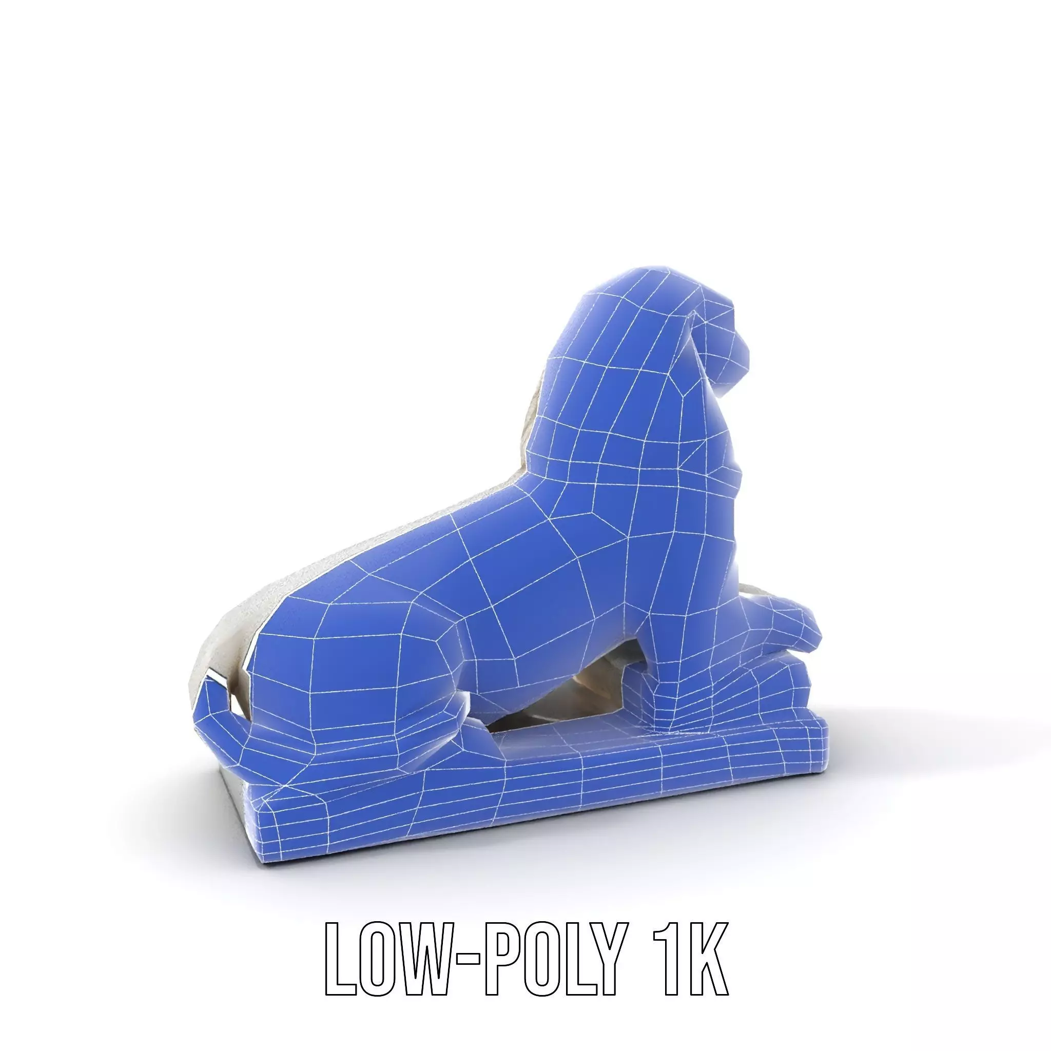 Elegant Marble Lion model pack Low-poly 3D model_18