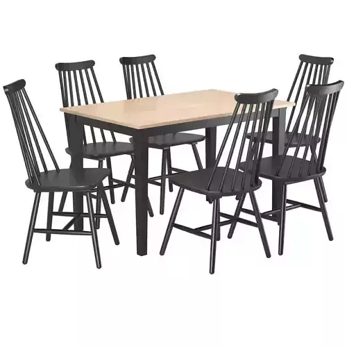 Wooden Dining Table with Chairs Burbank