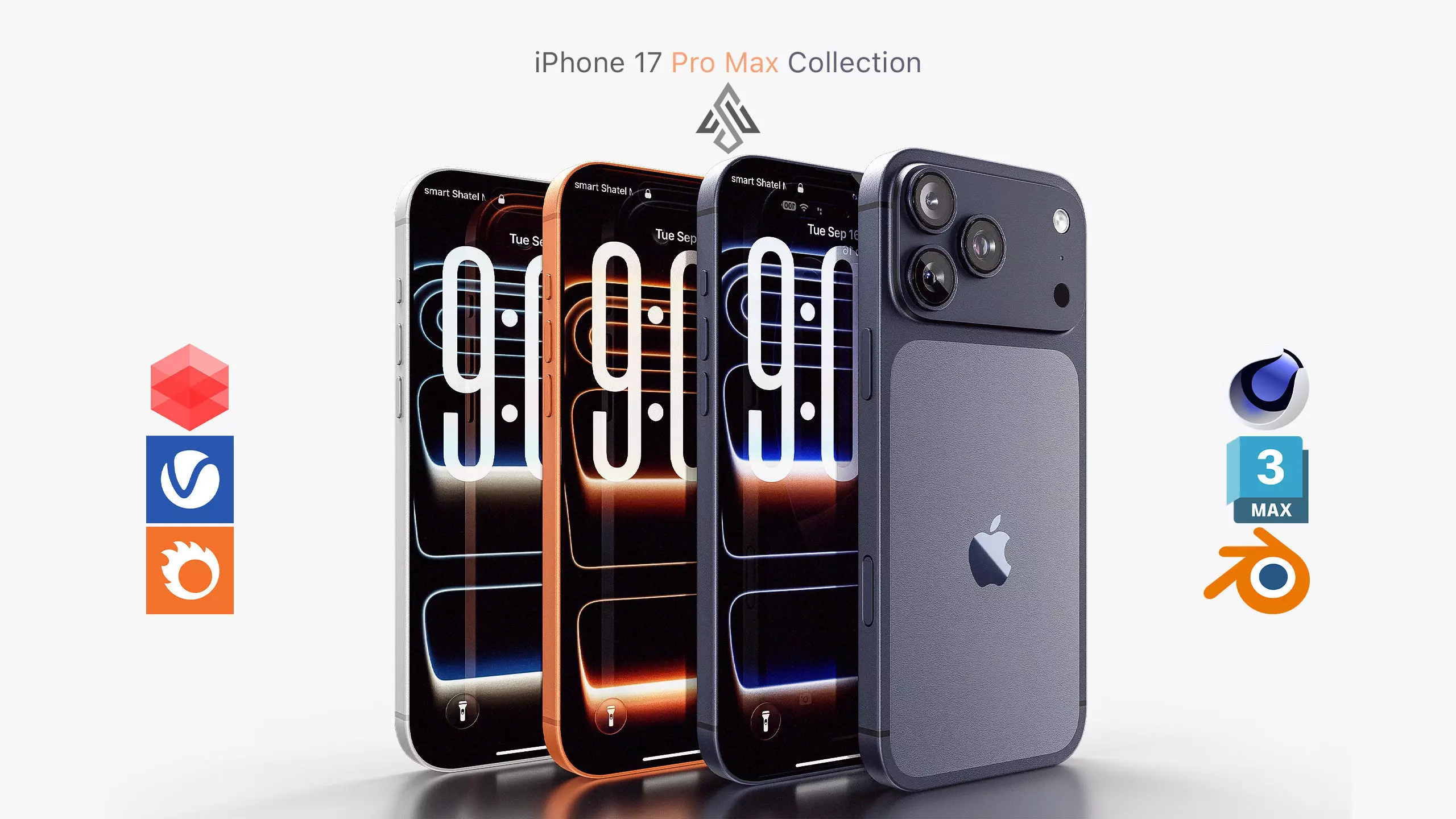 Apple iPhone 17 Pro Max All Colors 3D Model Collection_0