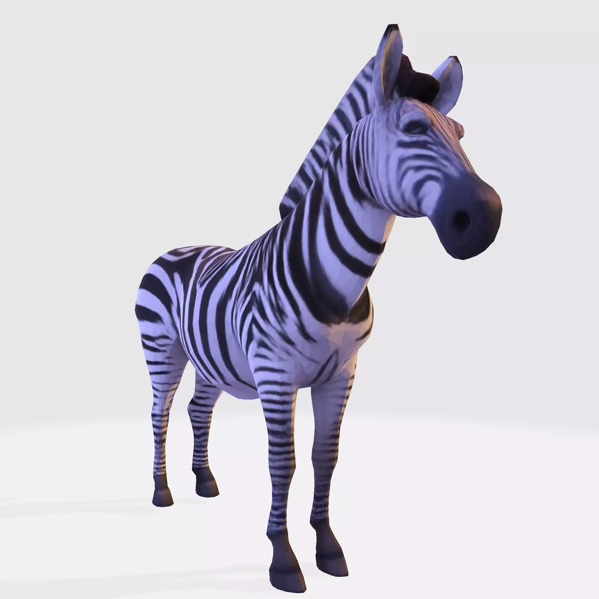Realistic Zebra 3D Model Rigging Ready Printable Game Low-poly 3D model_8