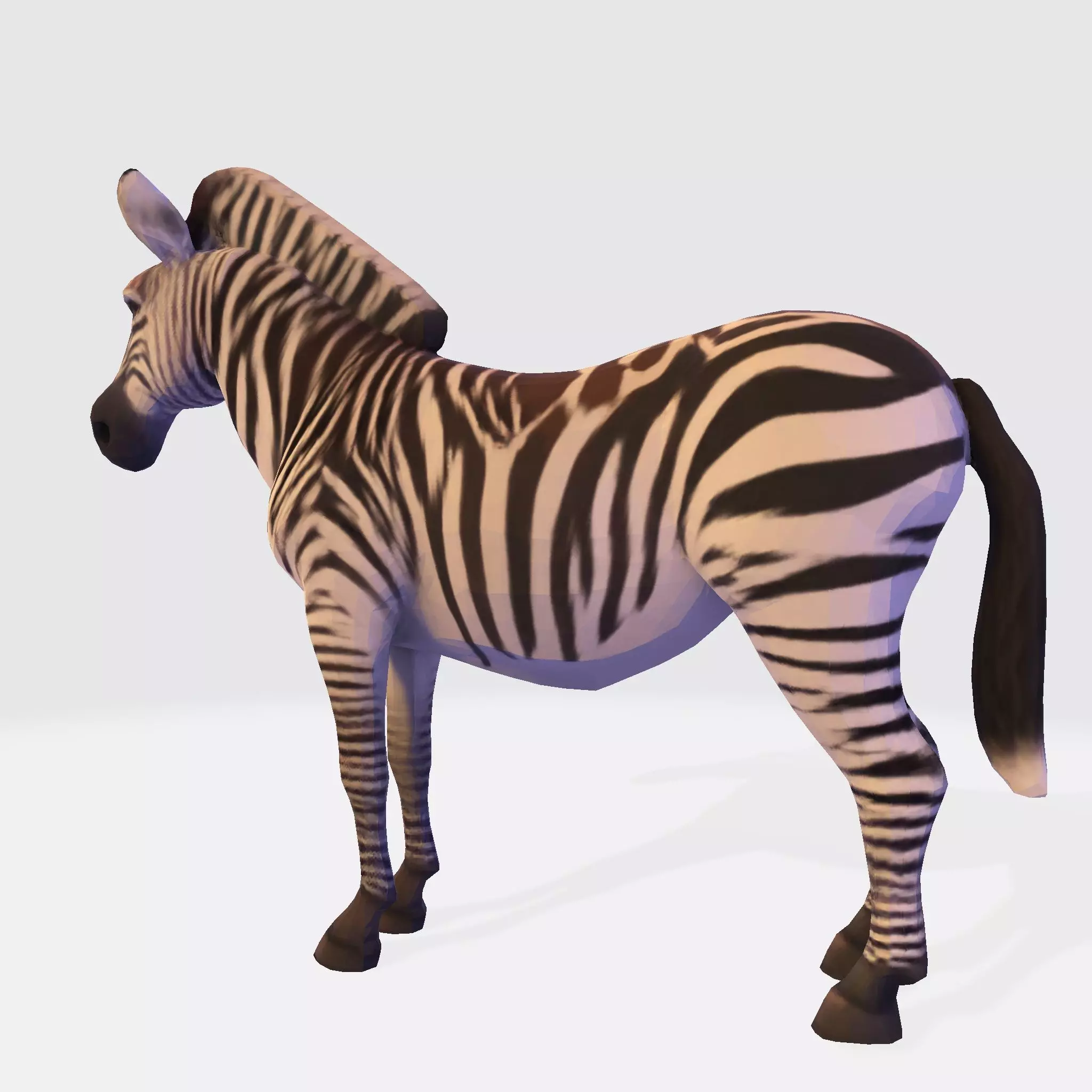 Realistic Zebra 3D Model Rigging Ready Printable Game Low-poly 3D model_2