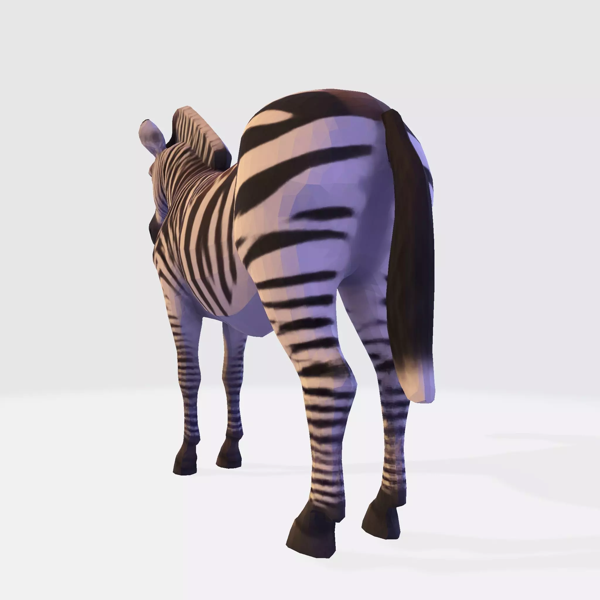 Realistic Zebra 3D Model Rigging Ready Printable Game Low-poly 3D model_3