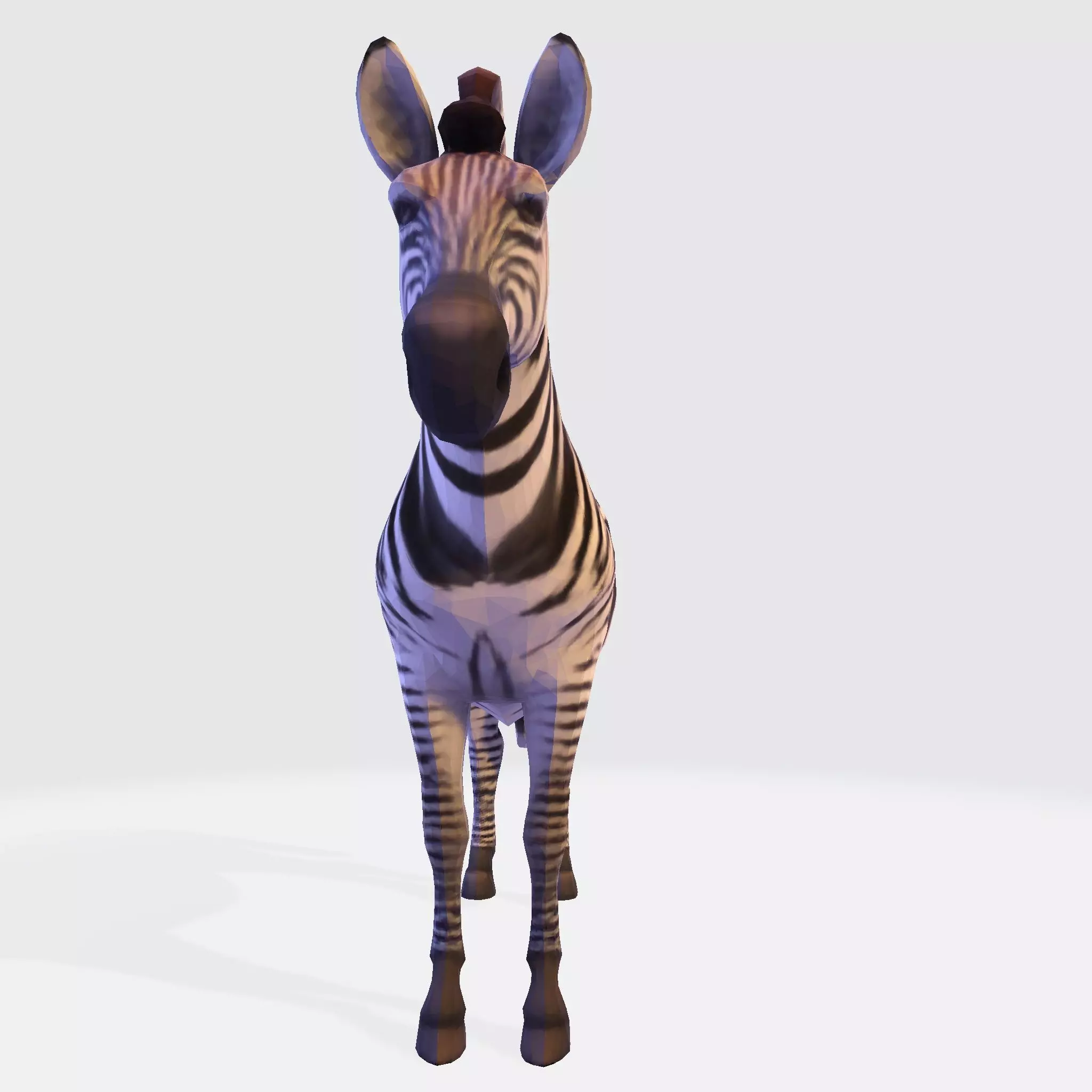Realistic Zebra 3D Model Rigging Ready Printable Game Low-poly 3D model_9