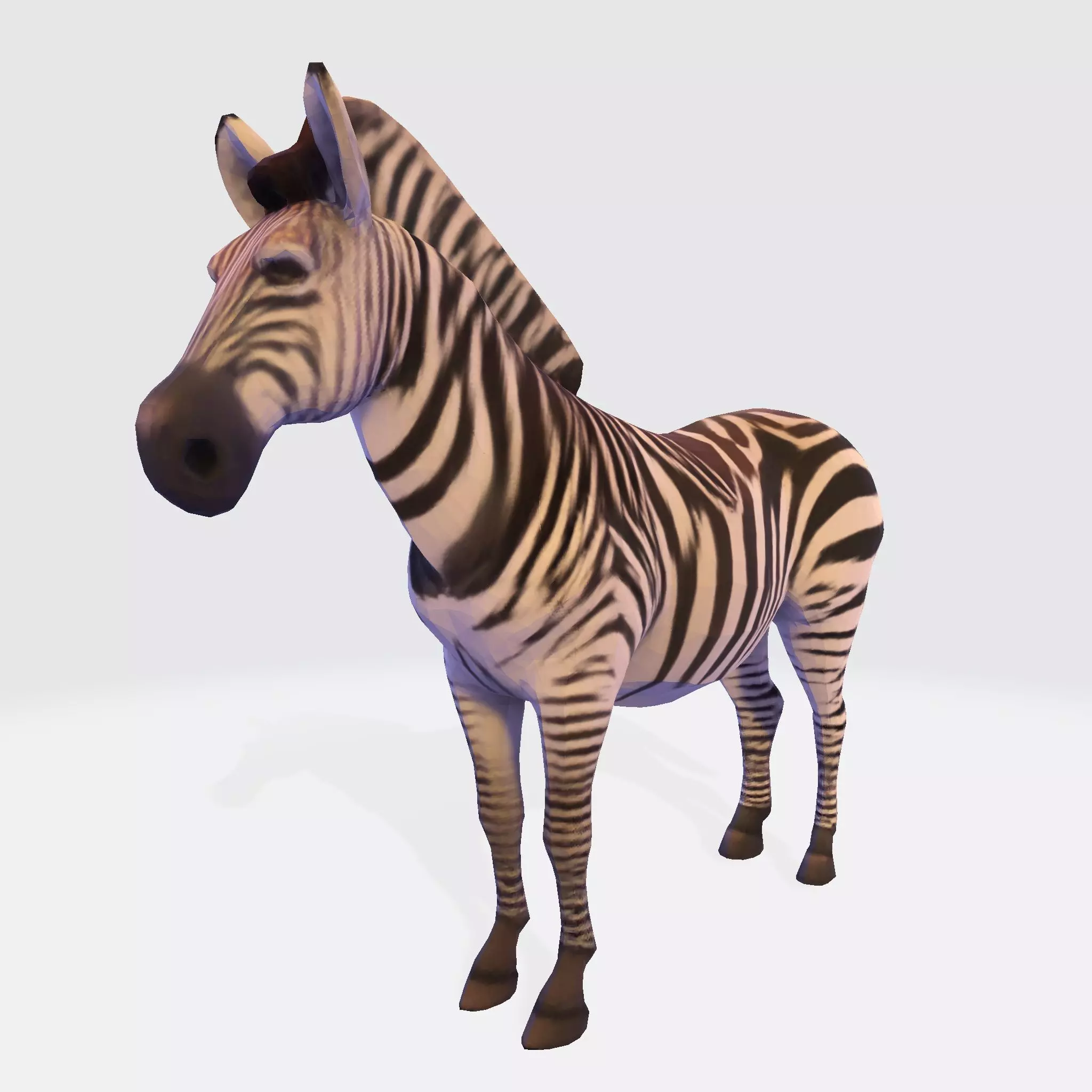 Realistic Zebra 3D Model Rigging Ready Printable Game Low-poly 3D model_0