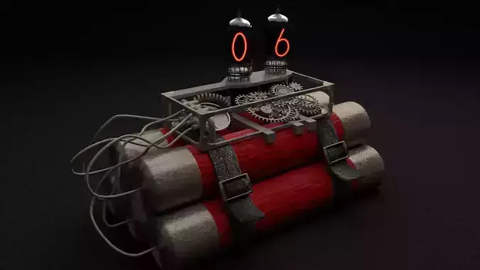 Steampunk time bomb 3D model