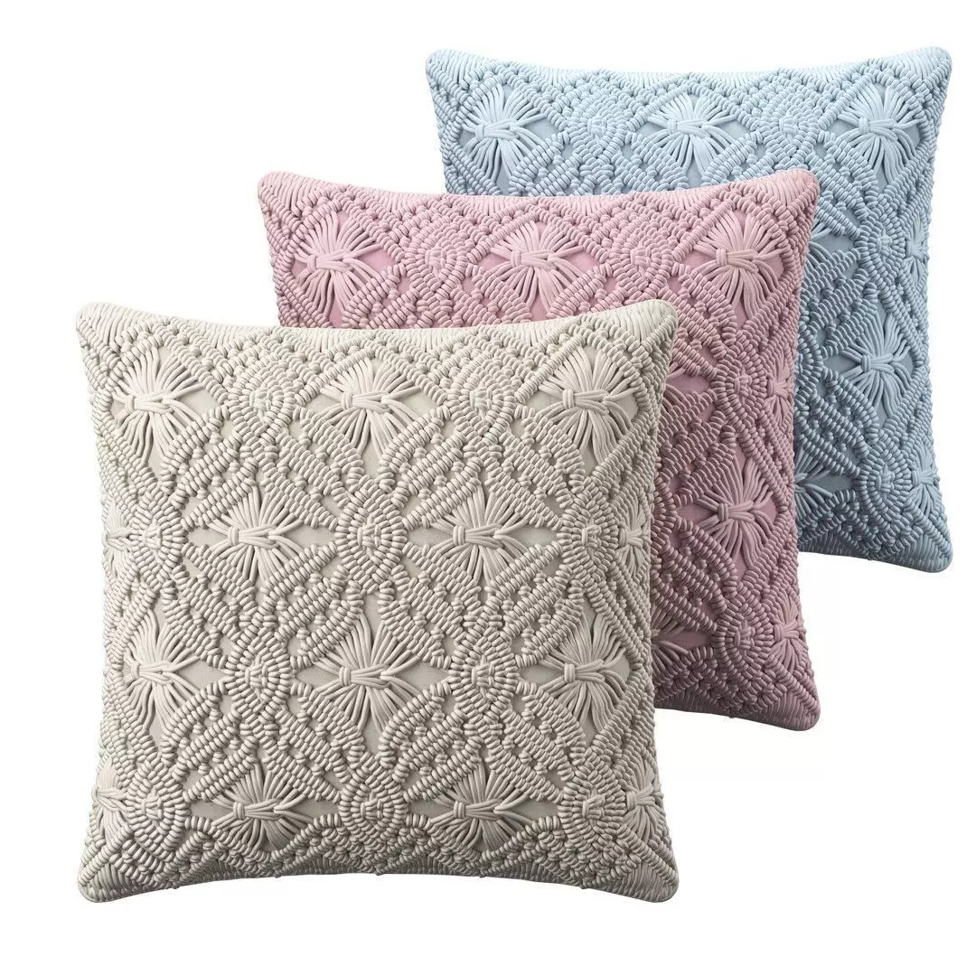 Decorative Cushions Esenkoy Cotton Geometric Pattern 3D model_0