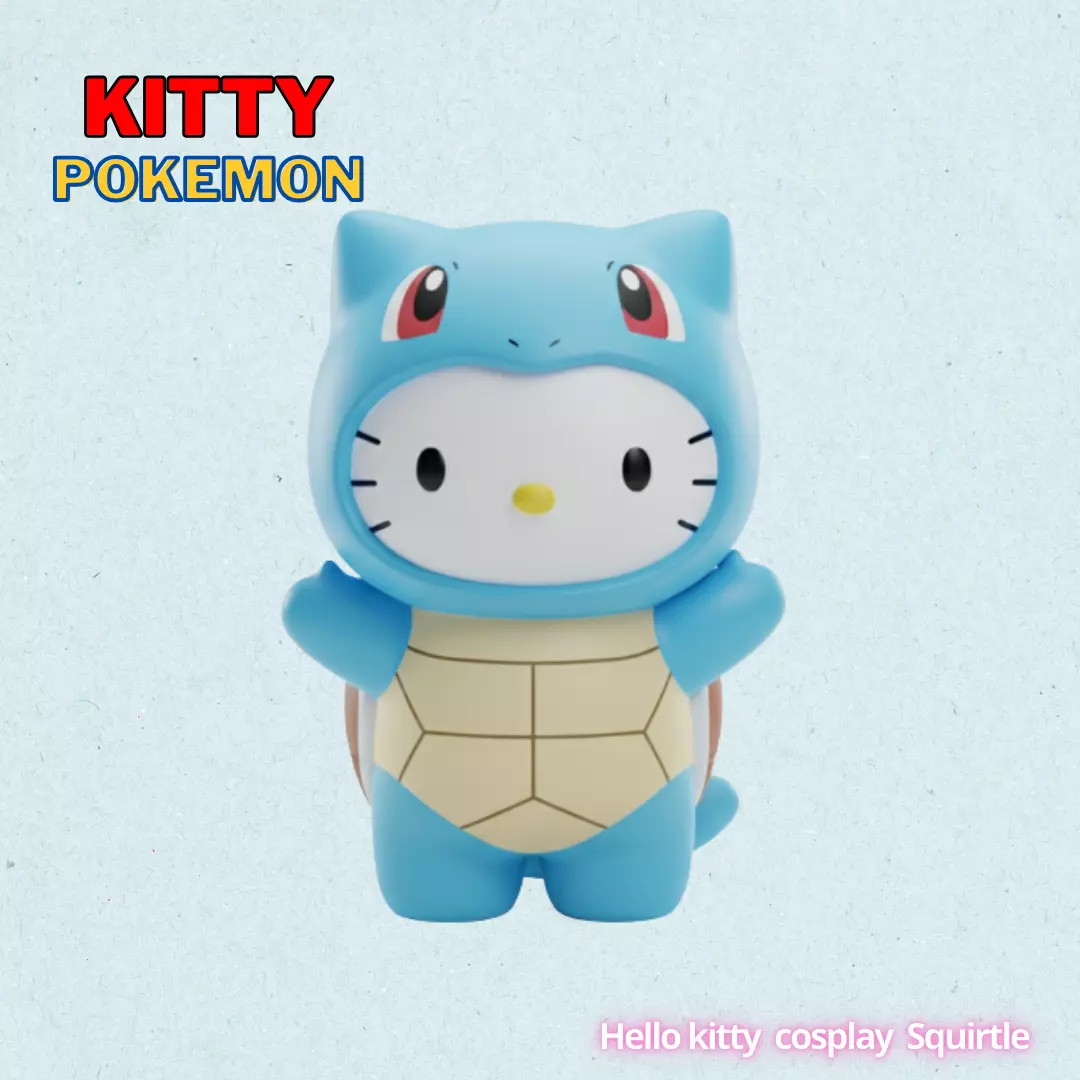 Hello Kitty Cosplay Pokemon Squirtle 3D print model_0