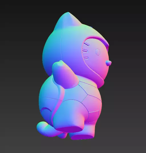 Hello Kitty Cosplay Pokemon Squirtle 3D print model_6