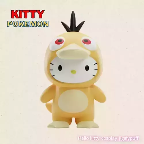 Hello Kitty cosplay Pokemon Psyduck