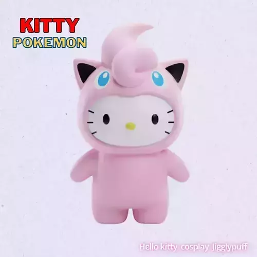 Hello Kitty cosplay Pokemon Jigglypuff 3D print model
