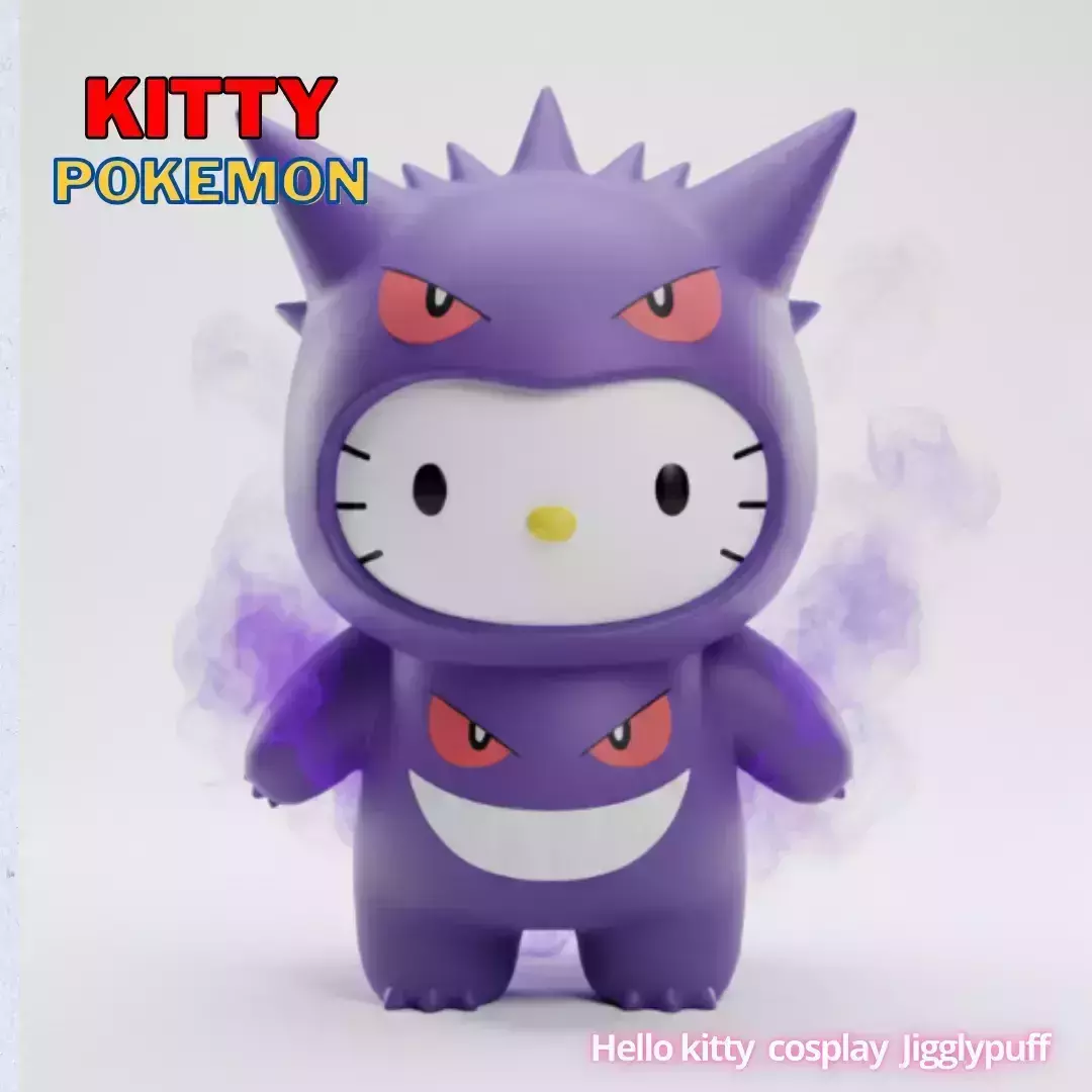 Hello Kitty cosplay Pokemon Gengar 3D print model