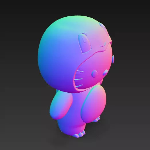 Hello Kitty cosplay Pokemon Charmander 3D print model_2