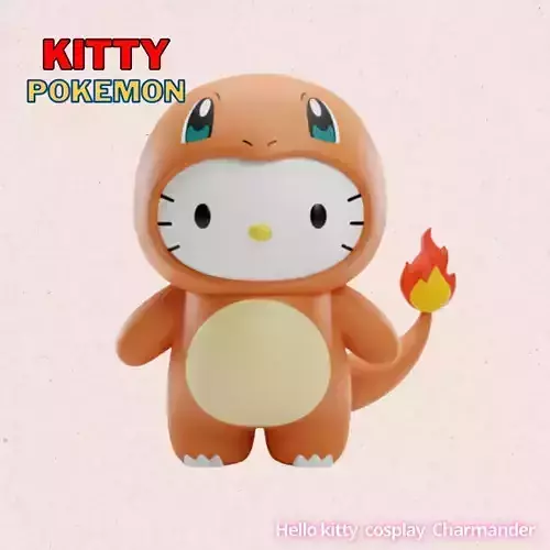 Hello Kitty cosplay Pokemon Charmander