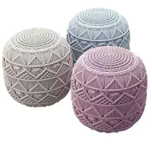 Pouffe Macrame Kaysei Cotton