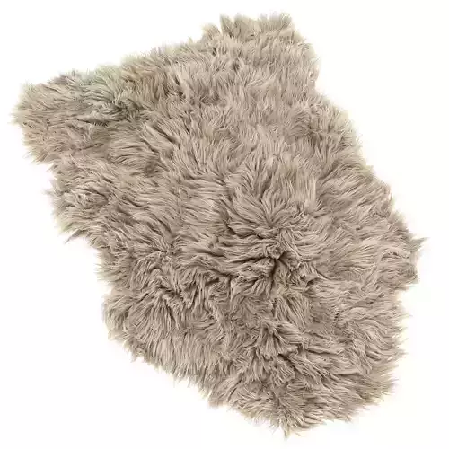 Sheepskin Rug Uluru Beige 3D model
