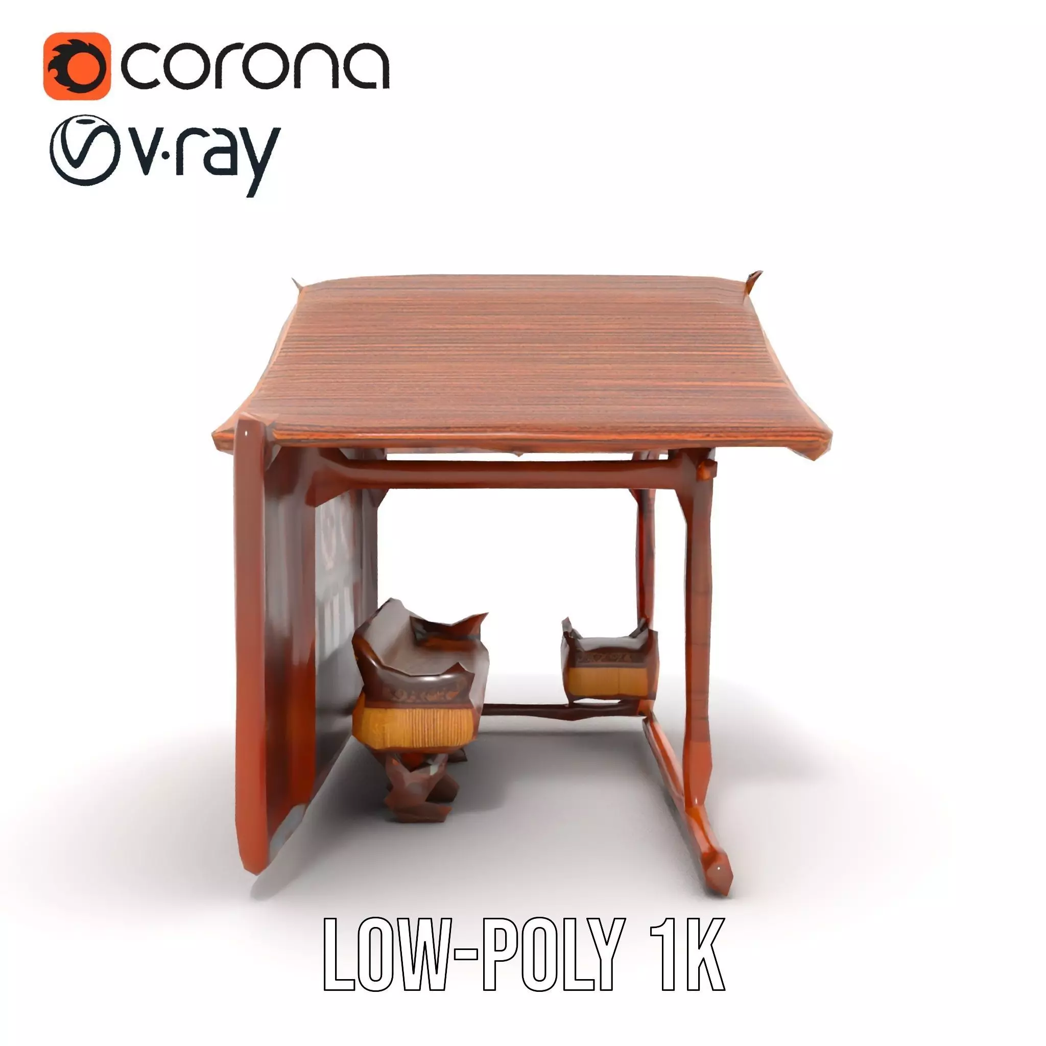 Elegant Wooden Gazebo model pack Low-poly 3D model_23