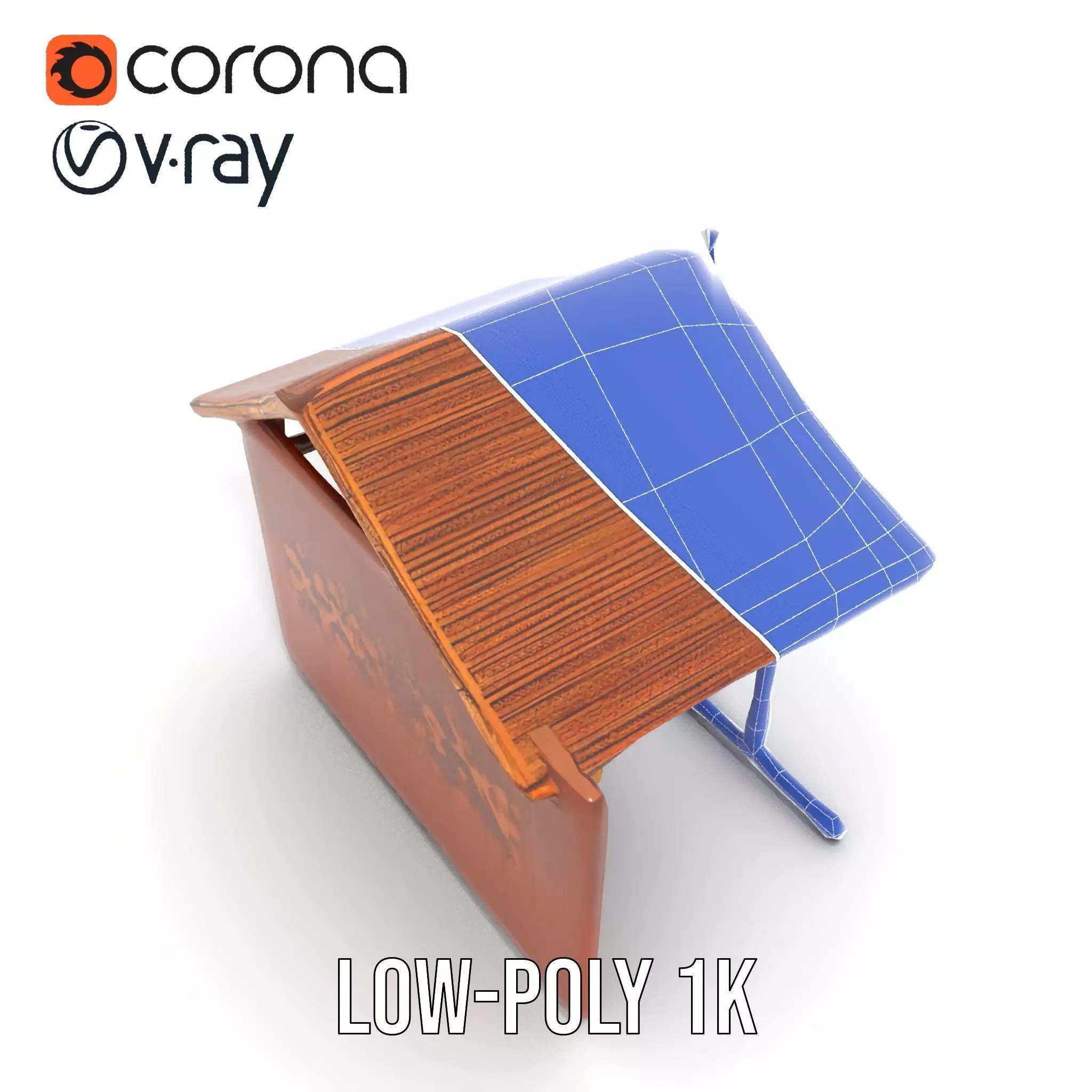 Elegant Wooden Gazebo model pack Low-poly 3D model_26