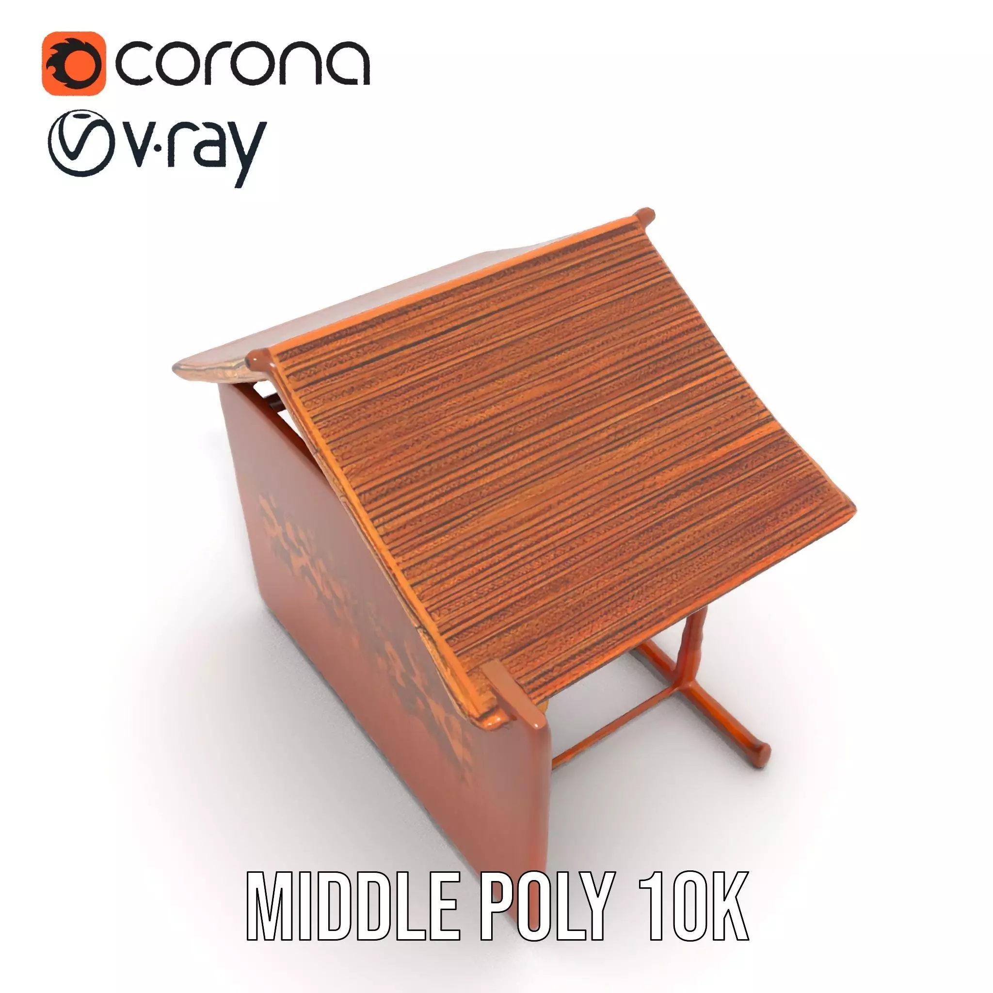 Elegant Wooden Gazebo model pack Low-poly 3D model_7