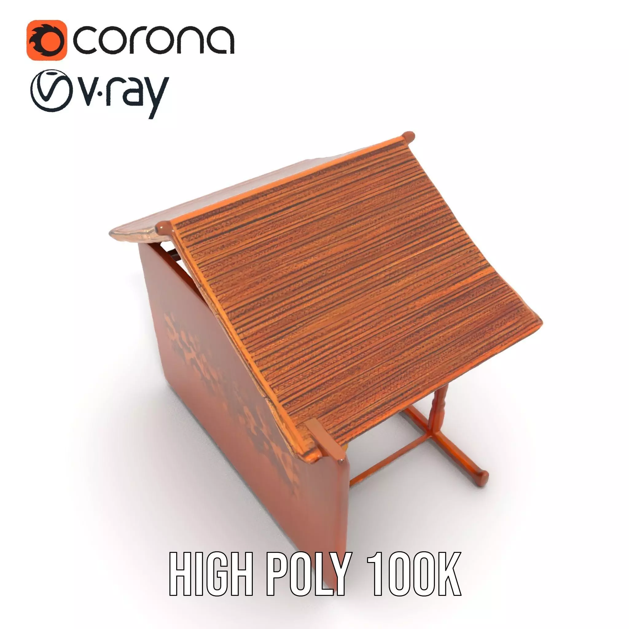 Elegant Wooden Gazebo model pack Low-poly 3D model_29