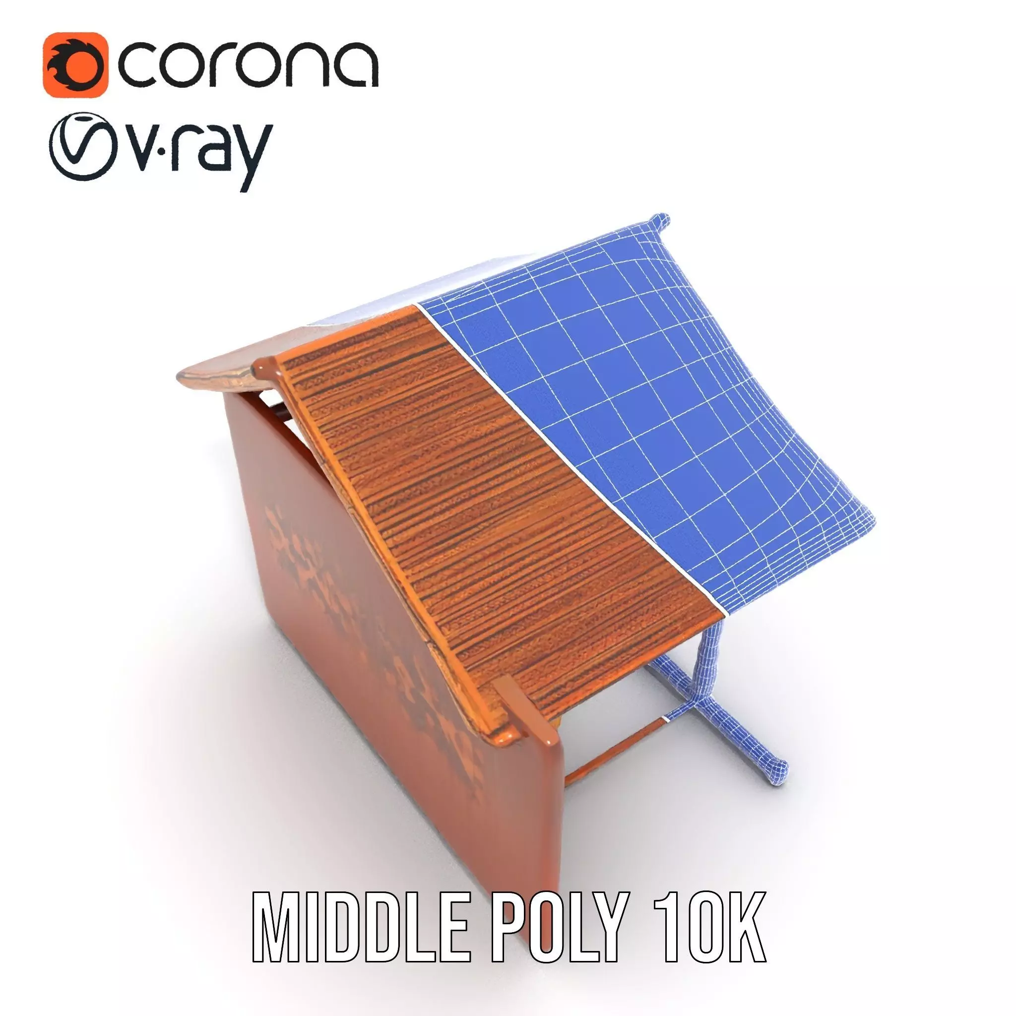 Elegant Wooden Gazebo model pack Low-poly 3D model_25