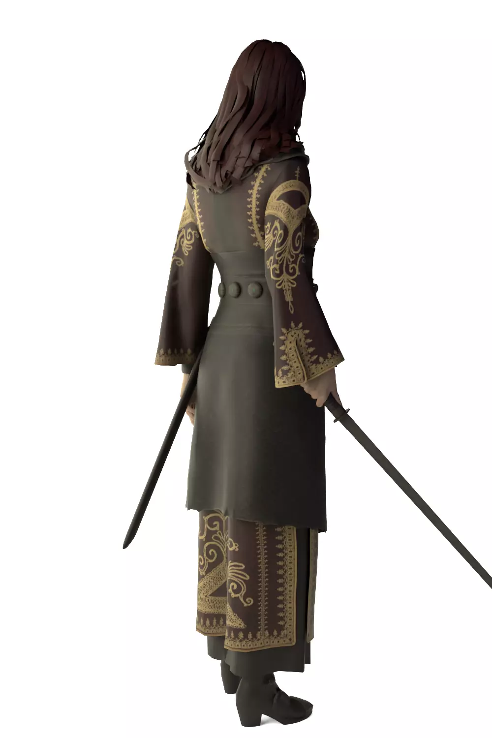 Medieval Female Warrior - Blender 3D model_14