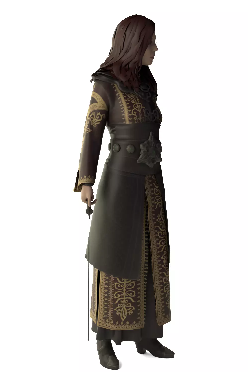 Medieval Female Warrior - Blender 3D model_19