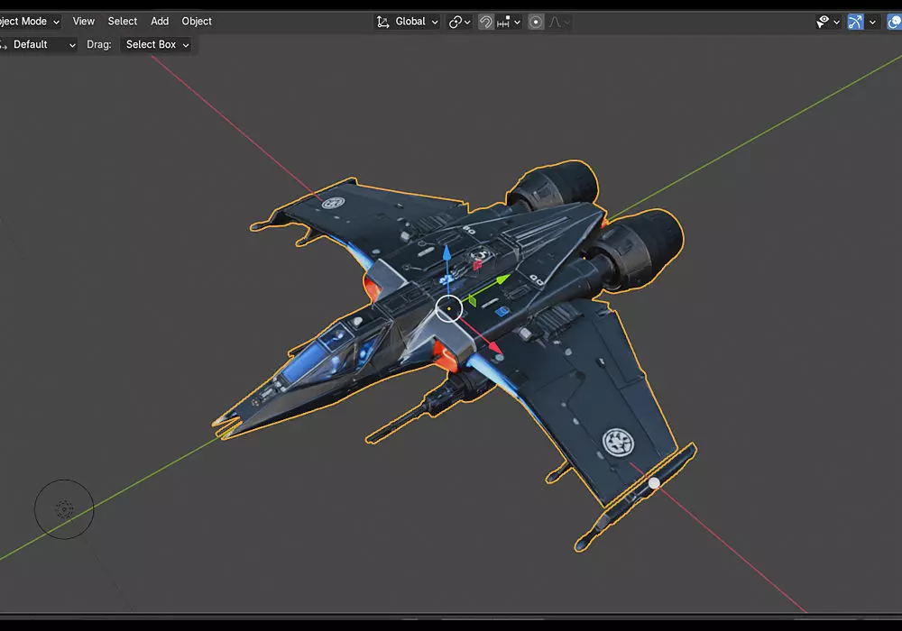 Nova Falcon 3D Ship Futuristic Spaceship 3D Model Low-poly 3D model_1