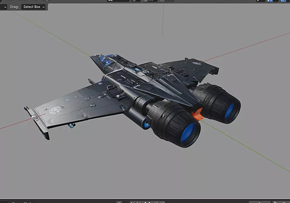 Nova Falcon 3D Ship Futuristic Spaceship 3D Model Low-poly 3D model_7