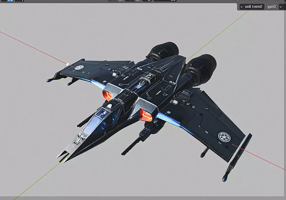 Nova Falcon 3D Ship Futuristic Spaceship 3D Model Low-poly 3D model_6