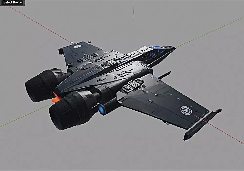 Nova Falcon 3D Ship Futuristic Spaceship 3D Model Low-poly 3D model_4