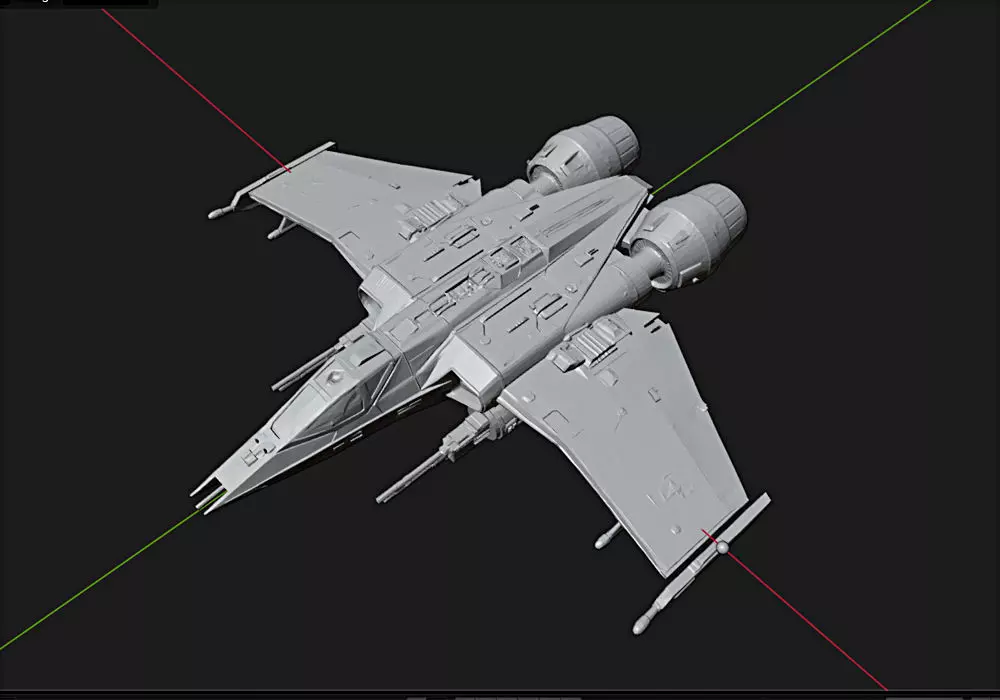 Nova Falcon 3D Ship Futuristic Spaceship 3D Model Low-poly 3D model_3