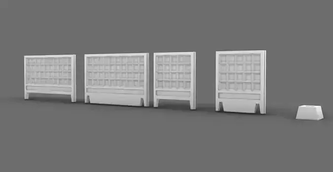 Type 5 soviet industrial concrete fence PO-2 3D print model