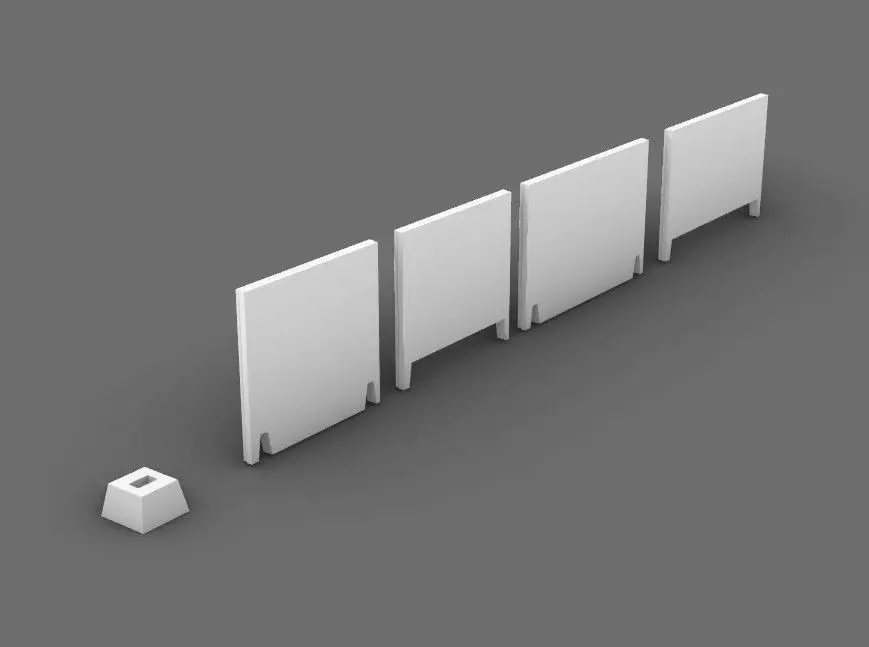 Type 6 soviet industrial concrete fence PO-2 3D print model 3D print model_2